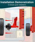 Heavy Duty 2 Pack Shipping Container Wheels Kit With 8-Lug Axles And Ratchet Tie Downs For Moving 20Ft To 40Ft Containers, Each Wheel Set Supports Up To 9000 Lbs, Durable Axle System