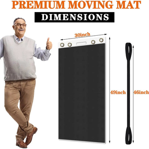 Industrial Strength Appliance Sliders With Pull Straps 49 X 30 Inch Furniture Glide Mat dimensions shown with pull strap.