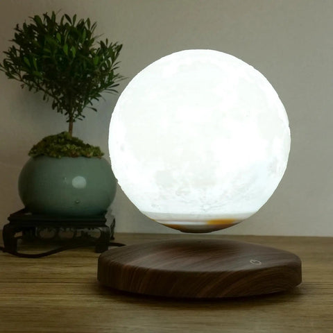 Levitating Moon Light With Magnetic Base And Remote Control Dope Floating 3D Moon Lamp Spins In 3 Color Modes Modern Room Decor