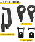 Beefy Direct Mount One To Three Inch Torsion Bar Keys Lift Kit Arrives Loaded With Drop Dead Easy Unloading Tool And Extended Shock Isolators For Clean Front Stance On Pickup Cabs And Suv Bodies showing Torsion Uploading Tool and keys.
