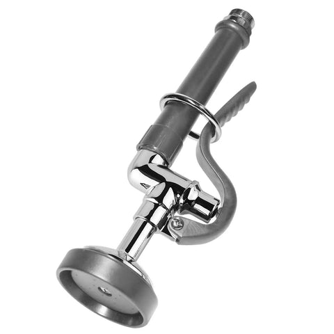 Heavy Duty Pre Rinse Sink Sprayer With Handle Grip Assembly 1.42 GPM Workhorse High Pressure Dish Sprayer Polished Chrome