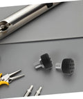 Adjustable Rubber Brake Blocks For Roller Skates And Quad Skates High Efficiency Toe Stoppers shown with installation tools