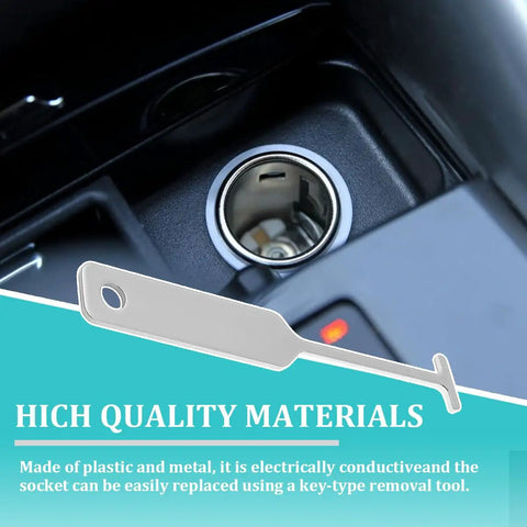 Car Cigarette Lighter Socket Replacement Kit With Removal Tool Vehicle Power Outlet Adapter for auto lighter plugs shown in use.