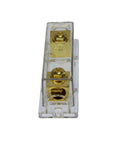 Gold Plated ANL Fuse Holder Inline Fuse Block for 1/0 AWG In And Out with Brass Hardware, Allen Screw Clamp, Clear Protective Housing