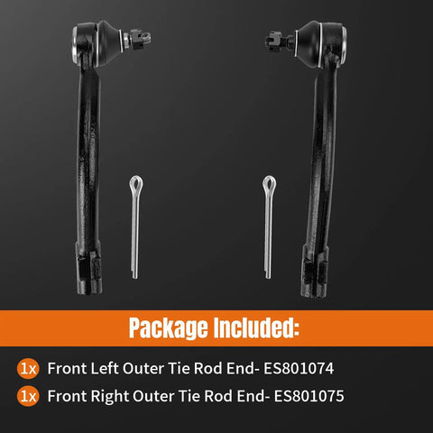 Front Outer Tie Rod Ends Kit for Elantra 2011 To 2016, Elantra Sedan 2011 To 2012, Elantra Coupe 2013 To 2014, Elantra GT 2013 To 2016, Soul 2014 To 2019, Soul EV 2015 To 2019 2 Piece Steering Linkage Replacement ES801074 ES801075, front left and right