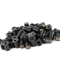 Heavy Duty M5 Rubber Nuts Featuring Brass Captive Cores For Motorcycle And Atv Windscreen Bolt Up Job Delivers Rock Solid Vibration Dampening and Reliable Rain Blockin For Kickass Street Runs In Fifty Count Bag, showing a pile of black rubber fasteners.