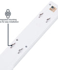 Back view of Plug In 6 Outlet Surge Protector Power Strip With 790 Joules Transformer Outlet LED Protected Indicator White 10 Pack