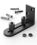 Sliding Barn Door Bottom Floor Guide Wall Mounted Roller Guides with Ball Bearings Adjustable Stay Roller Black Made From Solid Carbon Steel for Anti Rust Longevity Fits Door Thickness Up To 3 Inches Smooth Quiet Operation