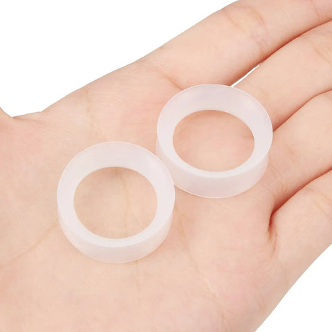 Clear Silicone Ear Gauges 22mm Pairs Tunnels Plugs Set Thin Flexible Double Flared Earring Retainer Kit For Piercing Jewelry Women Men 0.87 Inch Soft