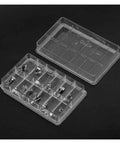 Clear plastic case open showing parts of 12 Types 24 Piece Pro Grade Watch Push Button Repair Kit Stainless Steel Waterproof Durable Tools