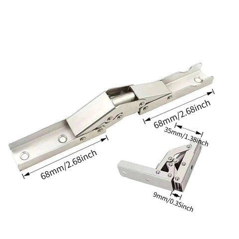 Hidden Steel Cabinet Hinges With 90 Degree And 180 Degree Folding No Slot Flush Mount Sleek Silvery Finish 2 or 4 Pack