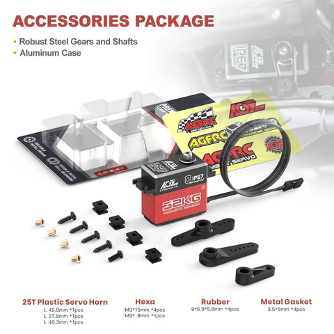 Accessories for Beefy 32 Kg Cm Waterproof RC Steering Servo with metal gears and aluminum case