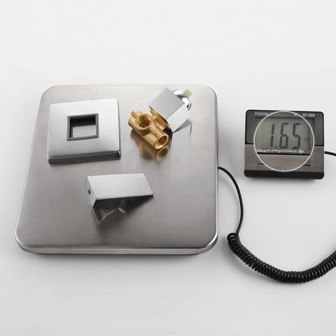 Wall Mount Shower Mixing Valve Kit With Durable Brass Body, Polished Chrome Trim, rough-in valve, single handle on scale