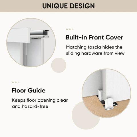Double 72 Inch By 80 Inch K Style Sliding Closet Door With Hardware Kit And Matching Fascia unique design features.