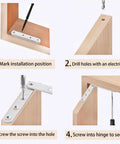 Installation steps of 4 Piece Stainless Steel 360 Degree Concealed Door Hinges Set for Cabinets Drawers and Windows