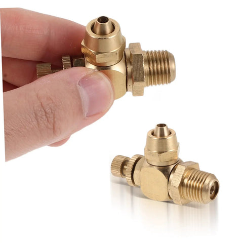 Adjustable NPT Pneumatic Valve With Brass Flow Control for Auto Doors and Vehicle Air Systems, one on hand