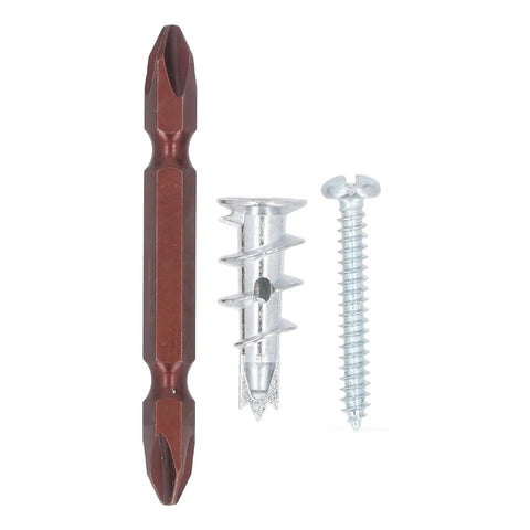 Heavy Duty Wall Anchor Kit With Screws And Drill Bits Zinc Alloy Self Drilling Drywall Anchors For Drywall Plaster Hollow Doors And Mirrors Holds Up To 50 Lb Per Anchor No Pre Drill Installation Great For Shelves, with drill bit, anchor and screw