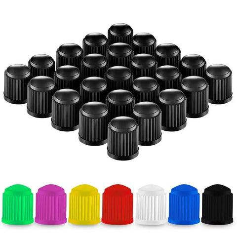 16 Pack Tire Valve Stem Caps With Upgraded Sealing Ring For Cars SUVs Motorbikes Trucks Bikes Black Durable Plastic Universal Fit No Air Leakage On All Vehicles