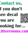 Contact information for Littversions.com with QR code for more decals