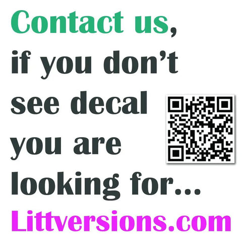 Contact us notice with QR code and Littversions.com URL for decal inquiries.