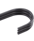 Close-up of five 10 Pack Black S Hooks For Hanging 2.4 Inch Long, Lightweight Alloy Steel Hangers with Dual Opening Design, black finish