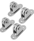 Heavy Duty Rock Solid Stainless Steel Silent Cable Pulley Wheel Block With 176 Lb Load Capacity For 6mm Rope, Fixed Pulleys, 4 pack