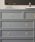 Dresser with 8 Pack Solid Brass Cabinet Pulls 2.0 Inch Length And 1-7/8 Inch Diameter Brushed Gold Drawer Handles installed