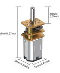 Six Volt DC Micro Gear Motor With All Metal Gears And N20 Gearbox 1000 RPM No Load 800 RPM Under Load 0.06 Kg Cm Torque diagram