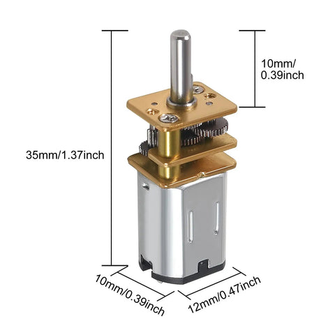 Six Volt DC Micro Gear Motor With All Metal Gears And N20 Gearbox 1000 RPM No Load 800 RPM Under Load 0.06 Kg Cm Torque diagram