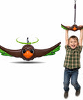 Ninja Twister Swing Spins Set For Backyards with 360 Degree Spin Toy, showing child using swing accessory, durable build