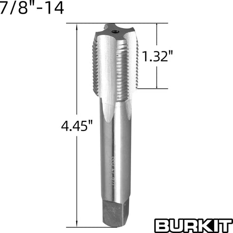 Seven Eighths Inch UNF Tap And Die Set 14 TPI Right Hand Machine Thread Tap And Round Die, 4.45 Inch Tap Length, 1.32 Inch Head