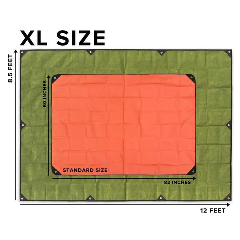XL size Tough As Nails Heavy Duty Survival Blanket With Reflective Thermal Layer For Camping And Outdoor Gear Waterproof Tarp Or Shelter 8.5 Ft By 12 Ft Olive Green All Weather Ready