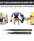 108 Piece Model Tools Kit For Modelers And Hobbyists with tweezers and model detailing close-up
