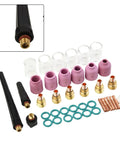 Ultimate 40-Piece TIG Welding Torch Collet And Gas Lens Kit With Heat-Resistant Ceramic Cups For WP9/20/25 Models setup components.