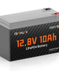 12V 10Ah LiFePO4 Battery With Built-In 10A BMS, Ultra Lightweight And High Energy, 5000+ Deep Cycles, 10-Year Lifespan