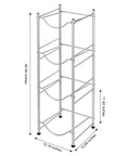 4 Tier Water Jug Rack Stand For 5 Gallon Jugs, Detachable Dispenser Holder For Home Kitchen Office, Heavy Duty Steel With Silver Finish
