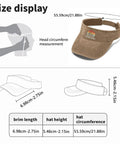 Size display of Cooling Vintage Men’s Visor Hat Dope Breathable Cap Bundle in khaki with measurements and diagrams.