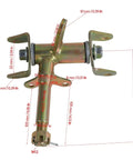 Left And Right Steering Knuckles For ATV Go Kart Quad Buggy With 17mm Shaft Front Steering Strut Spindle For Disc Brake 4 Wheelers DIY Parts Replacement showing measurements