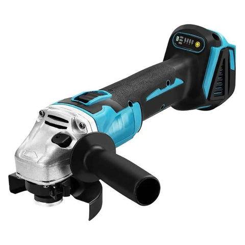 Badass Brushless 4 Piece Cordless Power Tool Kit With Electric Drill Hammer Adjustable Wrench Plus Angle Grinder Wireless Set features an angle grinder.