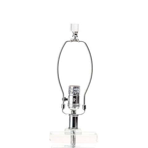 Base of the Toledo 25 Inch Crystal Table Lamp With Cotton Shade Great End Table Lighting For Living Room Or Bedroom On Off Switch