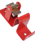 Bully Proof One Way Locking Red Gate Latch For Cattle Ranch Fence Secure Livestock Entry Lock Built Tough Heavy Duty close-up view