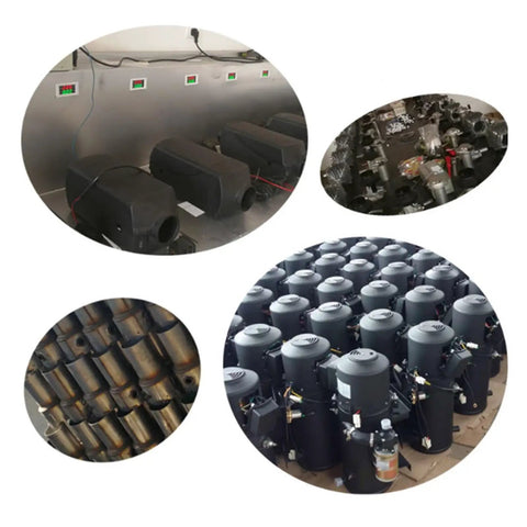 12V Diesel Truck Parking Heater With Water Cooling System, multiple units displayed, showcasing solid build and design features.
