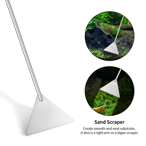 4 Piece Aquascaping Tool Kit For Aquariums With Long Reach Tweezers Scissors Scraper And Substrate Spatula Set substrate paddle