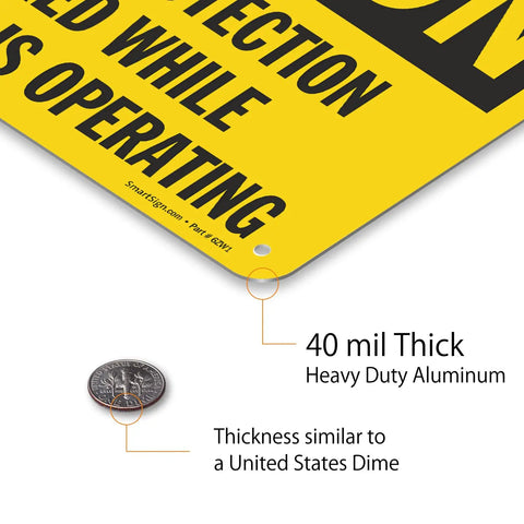 Durable Aluminum OSHA Safety Sign Caution Hearing Protection Required 7 By 10 Inches Black On Yellow Background Outdoor Sign With Rust Resistant 40 Mil Aluminum And Four Corner Mounting Holes For Quick Install