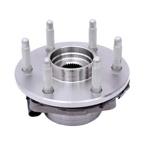 Front view of Front Wheel Bearing Hub Assembly Set Of 2 for 4WD Chevy Silverado 1500 Tahoe Suburban 2000 to 2006, 6-lug design.