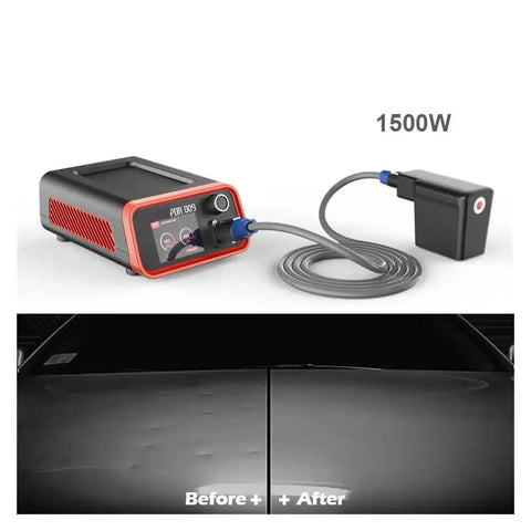 Powerful 1500W Car Dent Repair Kit With Dent Puller For Aluminum Panels showcasing before and after dent repair results.