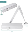 Commercial Door Closer 8626 Heavy Duty Adjustable Size 1-6 For Entrances And Storefronts Fire Door Ready 3H UL10C dimensions