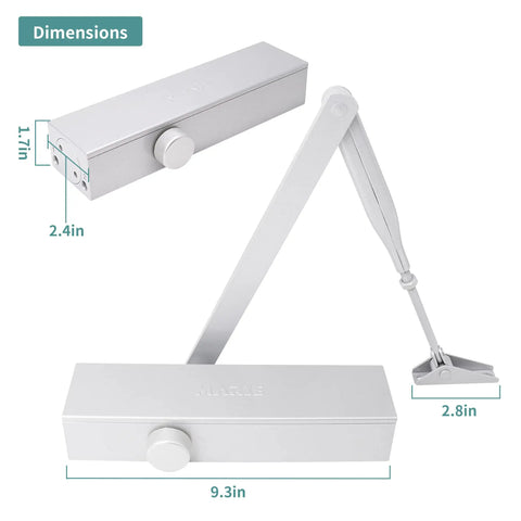 Commercial Door Closer 8626 Heavy Duty Adjustable Size 1-6 For Entrances And Storefronts Fire Door Ready 3H UL10C dimensions
