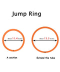 Jump ring sizes in 2.6 Ft Dog Agility Obstacle Course Set For Backyard Training With Wave Poles Adjustable Hurdles.