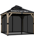 Gazebo Mosquito Netting Replacement Kit With 4 Panel Mesh Walls And Double Zippers For Outdoor Patios Khaki Fits 10x10 To 12x16 Gazebos